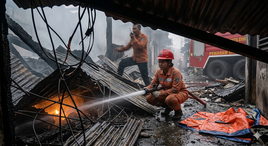 Kebakaran Tambora Kembali Menyala, Delapan Unit Pemadam Dikerahkan ke Lokasi
