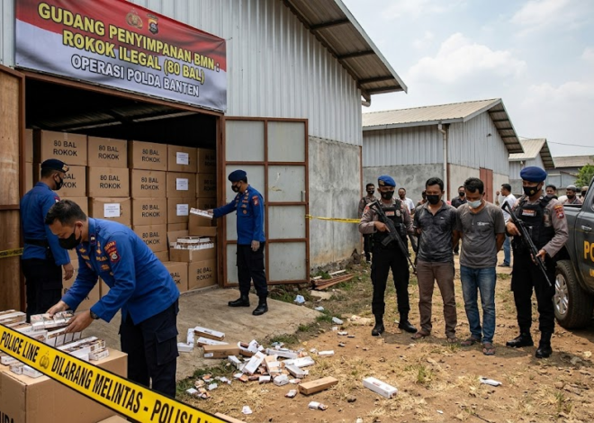 Gudang Rokok Ilegal di Serang Digerebek, Polisi Sita 80 Bal dan Tangkap Tiga Orang
