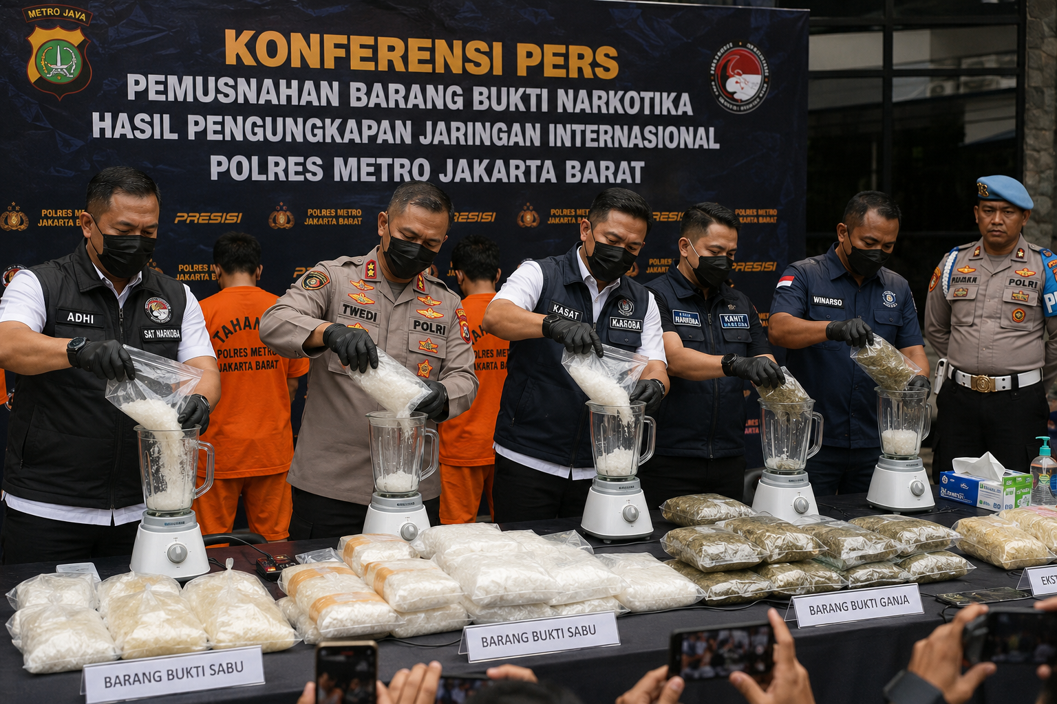 Narkoba Senilai Rp119 Miliar Dimusnahkan Polres Jakbar